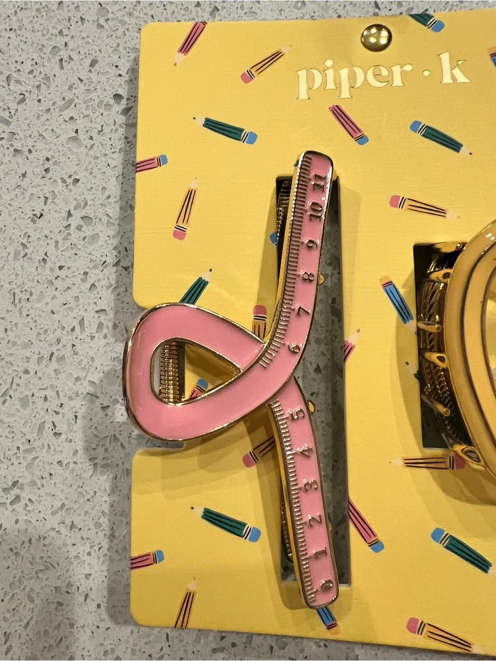 Piper K 🍎 back to school hair clips set of 2 Pencil and Ruler